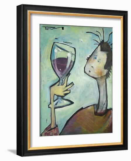 Man Swirls Wine-Tim Nyberg-Framed Premium Giclee Print