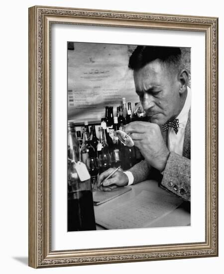 Man Tasting Different Wines-null-Framed Photographic Print