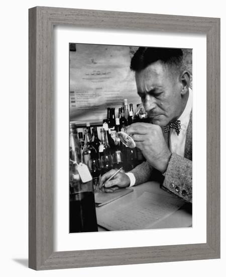 Man Tasting Different Wines-null-Framed Photographic Print