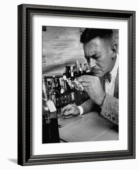 Man Tasting Different Wines-null-Framed Photographic Print