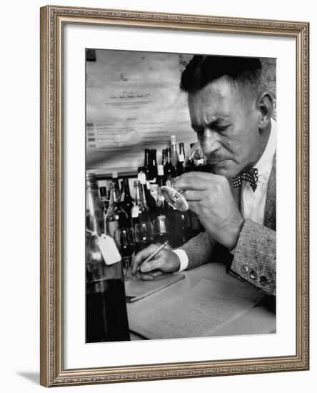 Man Tasting Different Wines-null-Framed Photographic Print