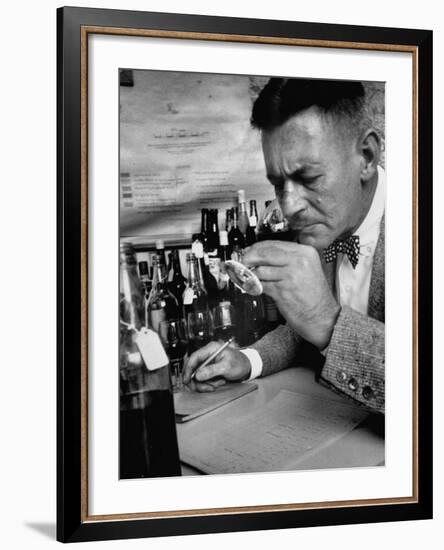 Man Tasting Different Wines-null-Framed Photographic Print