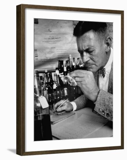 Man Tasting Different Wines-null-Framed Photographic Print