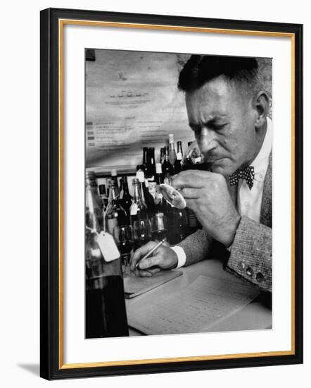 Man Tasting Different Wines-null-Framed Photographic Print