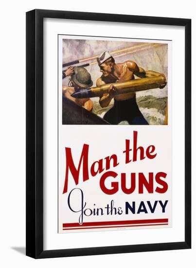 Man the Guns - Join the Navy Recruitment Poster-McClelland Barclay-Framed Giclee Print