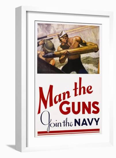 Man the Guns - Join the Navy Recruitment Poster-McClelland Barclay-Framed Giclee Print