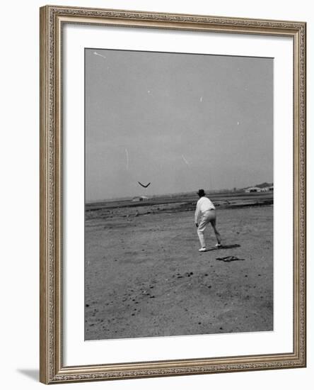 Man Throwing a Boomerang-Carl Mydans-Framed Premium Photographic Print