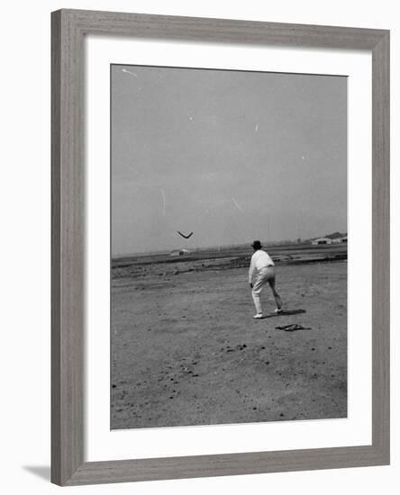 Man Throwing a Boomerang-Carl Mydans-Framed Premium Photographic Print