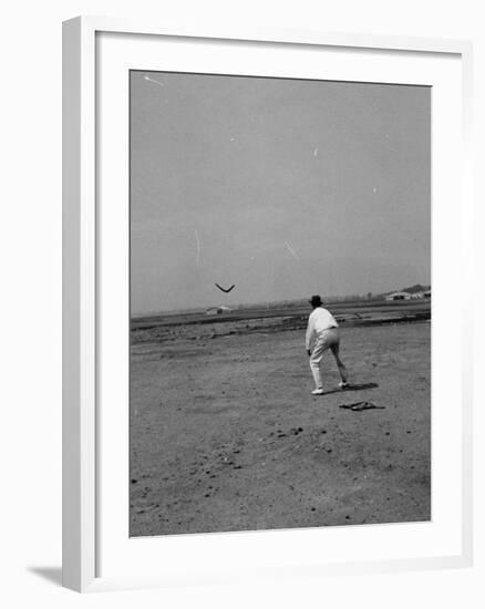 Man Throwing a Boomerang-Carl Mydans-Framed Premium Photographic Print