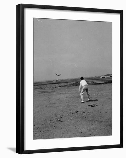 Man Throwing a Boomerang-Carl Mydans-Framed Premium Photographic Print