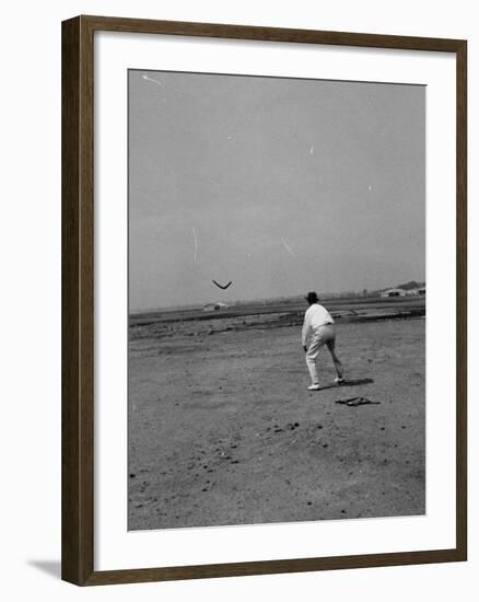 Man Throwing a Boomerang-Carl Mydans-Framed Premium Photographic Print