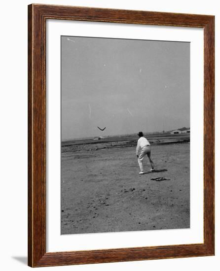 Man Throwing a Boomerang-Carl Mydans-Framed Premium Photographic Print