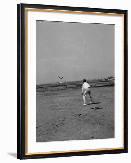 Man Throwing a Boomerang-Carl Mydans-Framed Premium Photographic Print