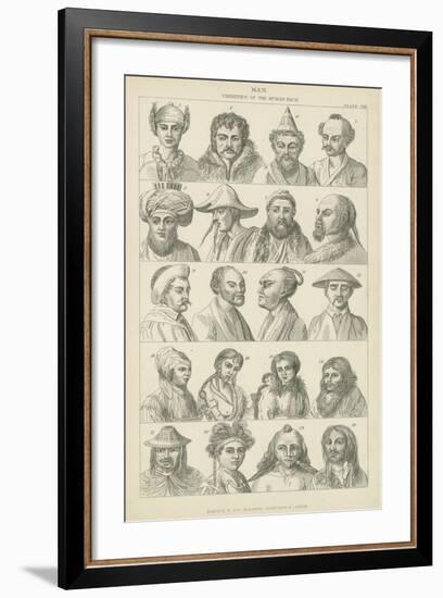 Man, Varieties of the Human Race-null-Framed Giclee Print