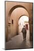 Man Walking Down Narrow Alley by Ali Ben Youssef Medersa, North Africa-Stephen Studd-Mounted Photographic Print