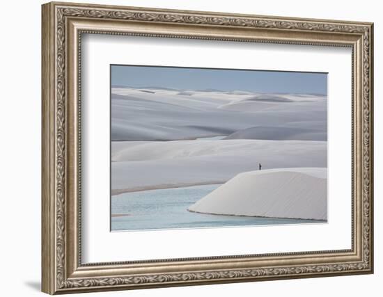 Man Walking in the Lencois Maranhenses Sand Dunes-Alex Saberi-Framed Photographic Print