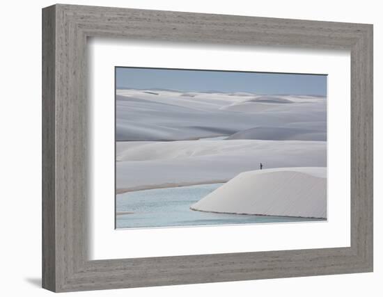 Man Walking in the Lencois Maranhenses Sand Dunes-Alex Saberi-Framed Photographic Print