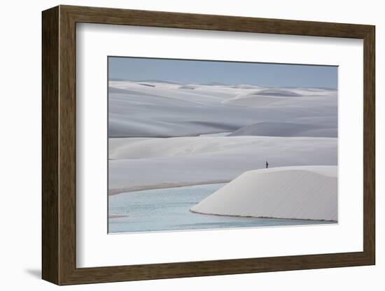 Man Walking in the Lencois Maranhenses Sand Dunes-Alex Saberi-Framed Photographic Print