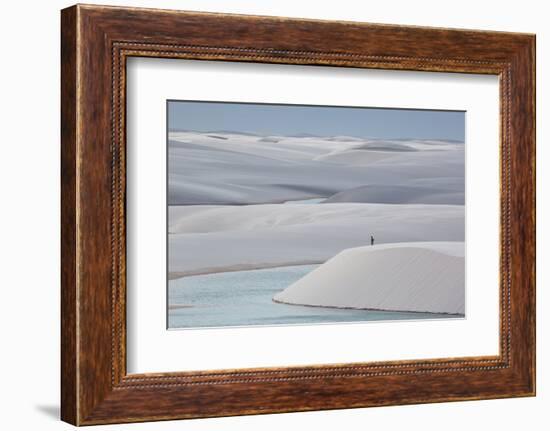 Man Walking in the Lencois Maranhenses Sand Dunes-Alex Saberi-Framed Photographic Print