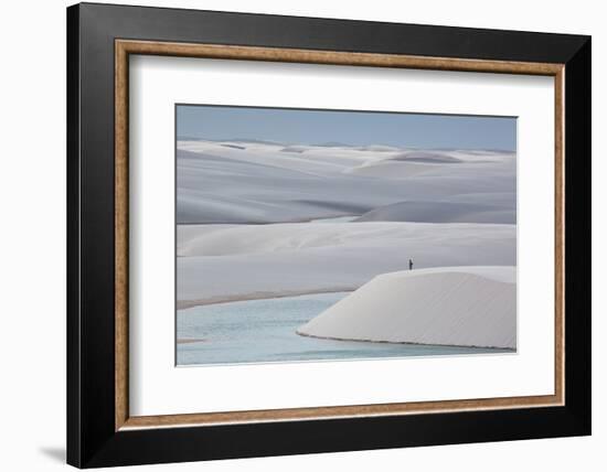 Man Walking in the Lencois Maranhenses Sand Dunes-Alex Saberi-Framed Photographic Print