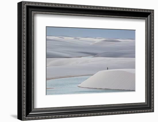 Man Walking in the Lencois Maranhenses Sand Dunes-Alex Saberi-Framed Photographic Print