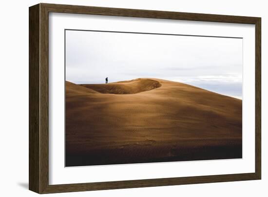 Man Walking On Sand Dunes In Little Sahara Recreation Area, Utah-Lindsay Daniels-Framed Photographic Print