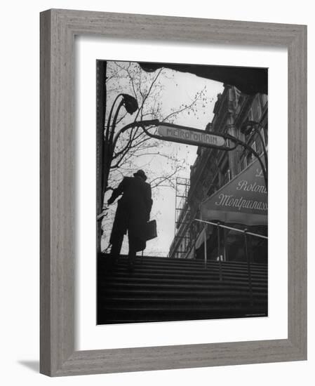 Man Walking Up the Stairs, Exiting the Metro Station-Ed Clark-Framed Photographic Print