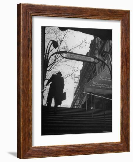 Man Walking Up the Stairs, Exiting the Metro Station-Ed Clark-Framed Photographic Print