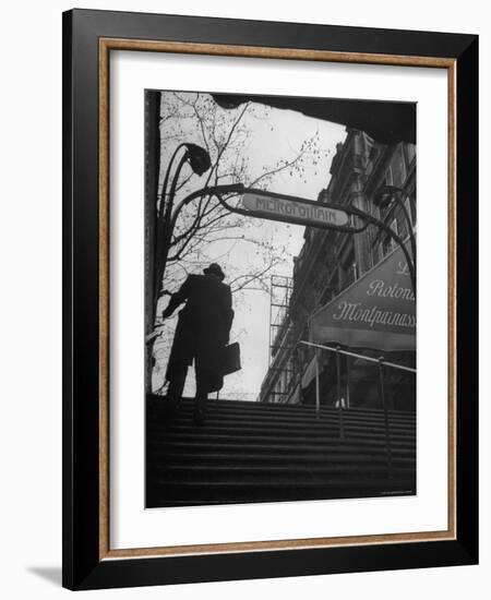 Man Walking Up the Stairs, Exiting the Metro Station-Ed Clark-Framed Photographic Print