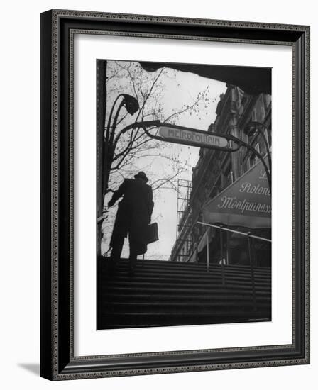 Man Walking Up the Stairs, Exiting the Metro Station-Ed Clark-Framed Photographic Print