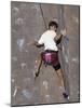 Man Wall Climbing Indoors with Equipment-null-Mounted Photographic Print