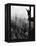 Man Waving from Empire State Building Construction Site-null-Framed Premier Image Canvas