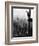 Man Waving from Empire State Building Construction Site-null-Framed Photographic Print