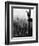 Man Waving from Empire State Building Construction Site-null-Framed Photographic Print