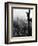 Man Waving from Empire State Building Construction Site-null-Framed Photographic Print