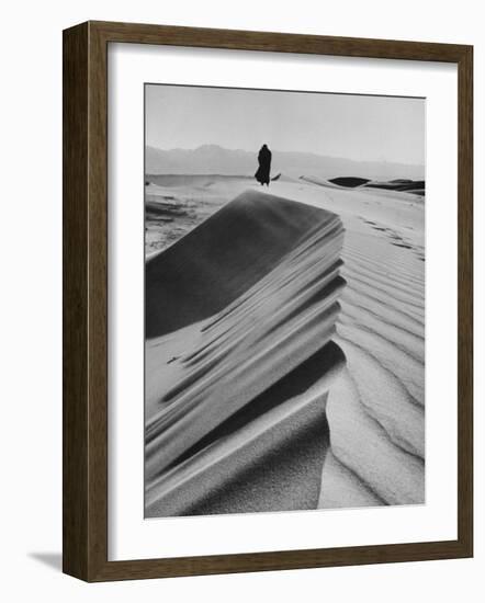 Man Wearing a Dog Skin Coat in the Gobi Desert-Howard Sochurek-Framed Photographic Print