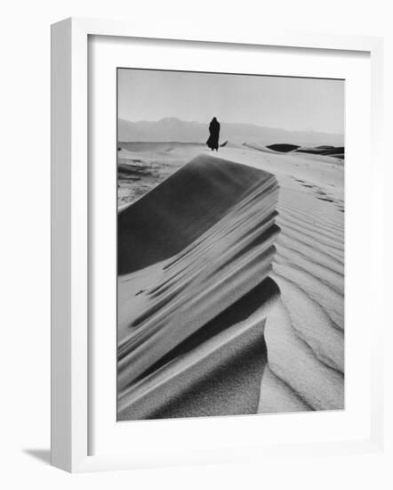 Man Wearing a Dog Skin Coat in the Gobi Desert-Howard Sochurek-Framed Photographic Print