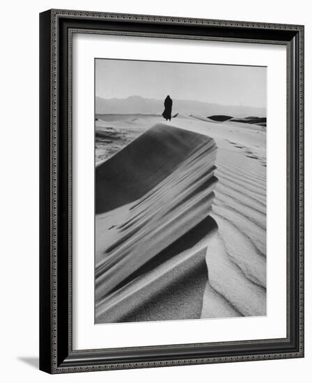 Man Wearing a Dog Skin Coat in the Gobi Desert-Howard Sochurek-Framed Photographic Print