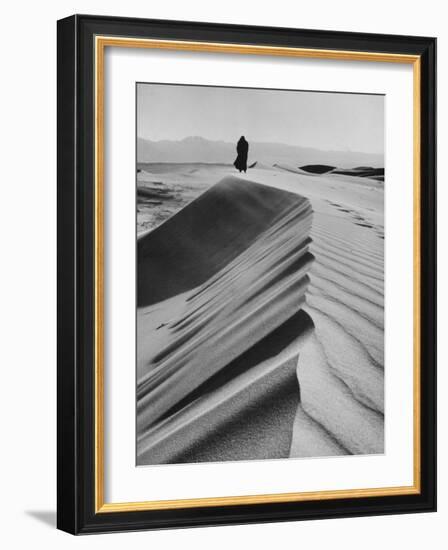 Man Wearing a Dog Skin Coat in the Gobi Desert-Howard Sochurek-Framed Photographic Print