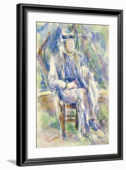 Man Wearing a Straw Hat, 1905-06-Paul Cezanne-Framed Giclee Print