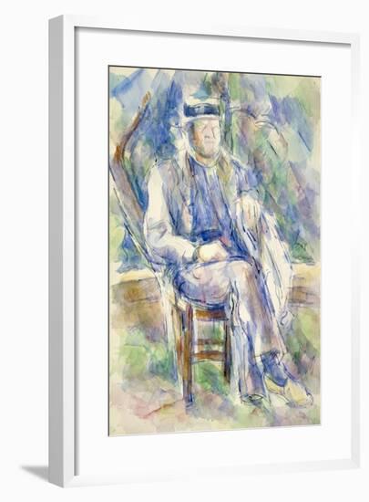 Man Wearing a Straw Hat, 1905-06-Paul Cezanne-Framed Giclee Print