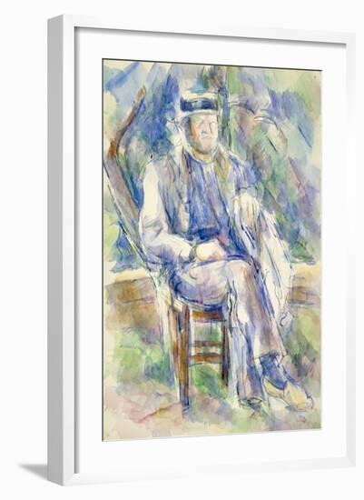 Man Wearing a Straw Hat, 1905-06-Paul Cezanne-Framed Giclee Print