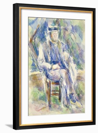 Man Wearing a Straw Hat, 1905-06-Paul Cezanne-Framed Giclee Print