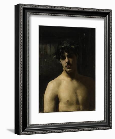 Man Wearing Laurels, 1874-80-John Singer Sargent-Framed Giclee Print