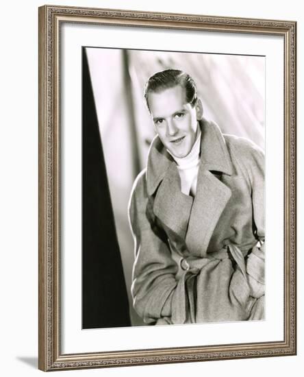 Man Wearing Wrap Coat-null-Framed Photo