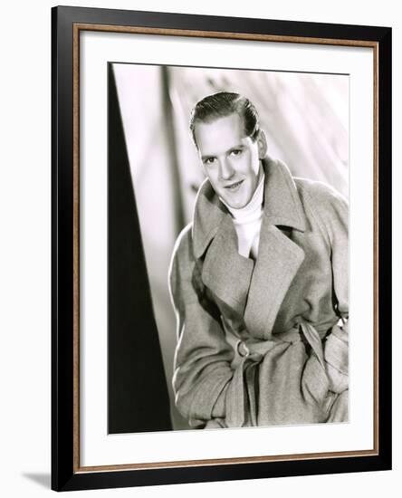 Man Wearing Wrap Coat-null-Framed Photo