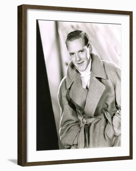 Man Wearing Wrap Coat-null-Framed Photo