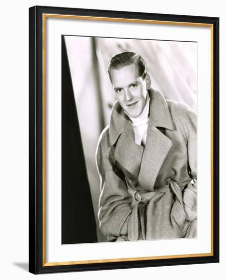 Man Wearing Wrap Coat-null-Framed Photo