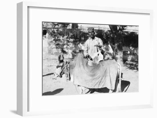 Man with a Deformed Cow, India, 1916-1917-null-Framed Giclee Print