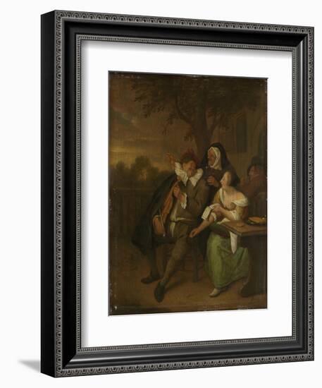 Man with a Fiddle in Bad Company-Jan Havicksz Steen-Framed Art Print